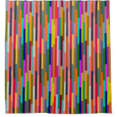 Dunne kleurige strepen douchegordijn (Voorkant)