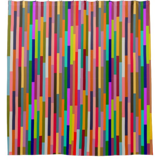 Dunne kleurige strepen douchegordijn (Voorkant)