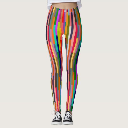 Dunne kleurrijke strepen leggings (Voorkant)