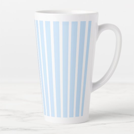 Dunne lichte blauwe strepen latte mok (Rechts)