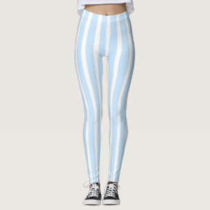 Dunne lichte blauwe strepen leggings