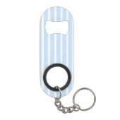 Dunne lichte blauwe strepen mini flessenopener (Achterkant)