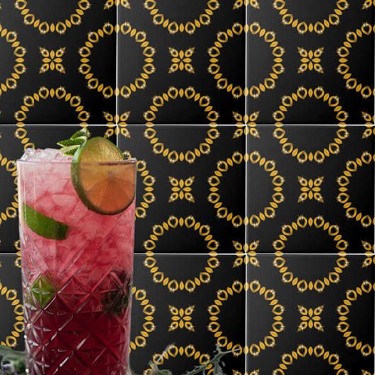 Dunne luxe gouden en zwarte vlekken tegeltje