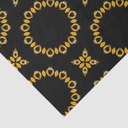 Dunne luxe gouden en zwarte vlekken tissuepapier (Detail)