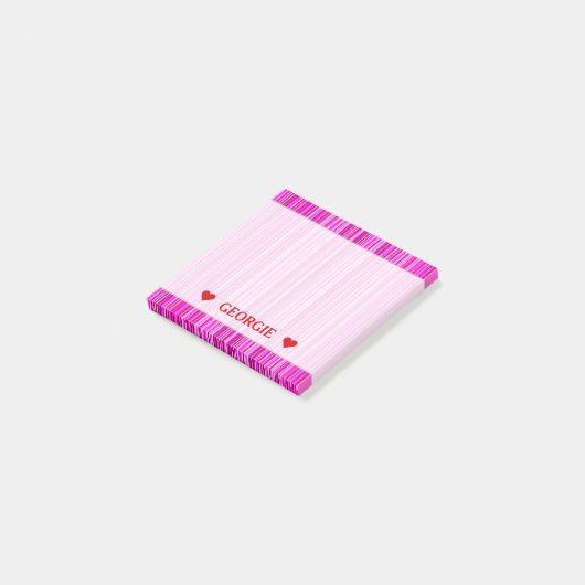 Dunne Magenta- en roze Stripes-patroon; Aangepaste Post-it® Notes (Schuin)