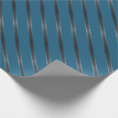 Dunne metalen diagonale strepen cadeaupapier (Hoek)