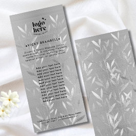 Dunne namaak zilveren bladeren geborsteld metalen reclamekaart