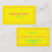 Dunne neon roze en geel visitekaartje (Voorkant / Achterkant)