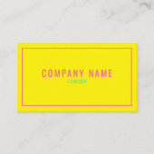 Dunne neon roze en geel visitekaartje (Voorkant)