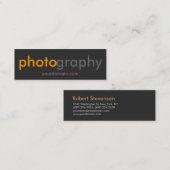 Dunne Oranje grijze fotograaf Mini Visitekaartje (Voorkant / Achterkant)