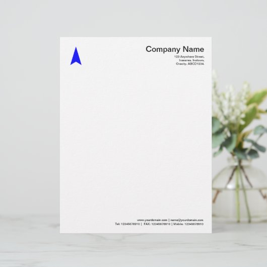 Dunne Pijl - Blauw Briefhoofd Ontwerp (Staand voorkant)