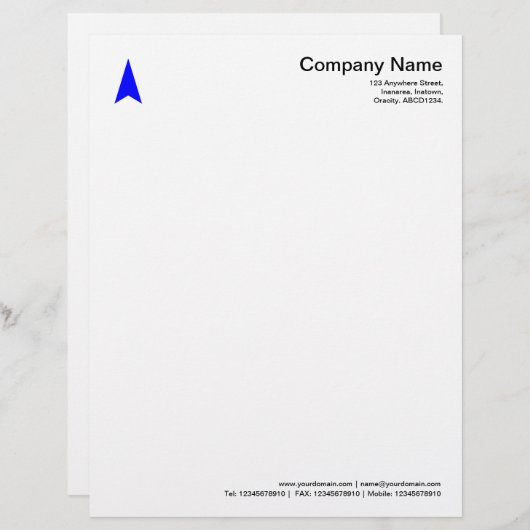 Dunne Pijl - Blauw Briefhoofd Ontwerp (Voorkant / Achterkant)