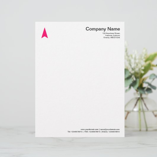 Dunne Pijl - Neon Red Briefhoofd (Staand voorkant)