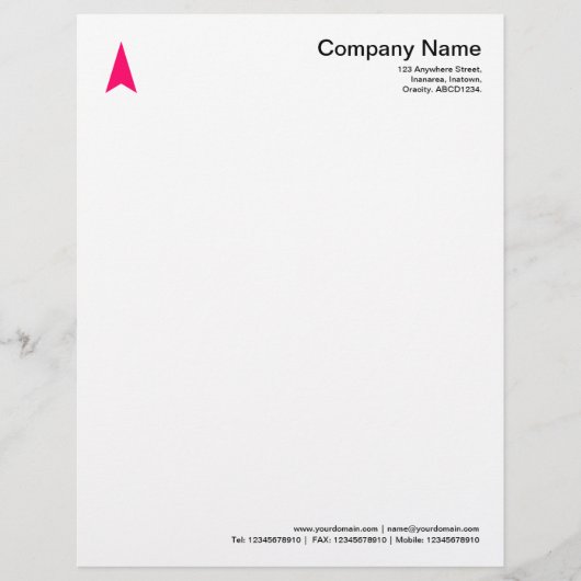 Dunne Pijl - Neon Rood Briefhoofd (Voorkant)
