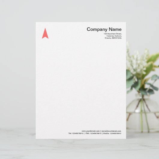 Dunne Pijl - Tropisch roze Briefhoofd (Staand voorkant)