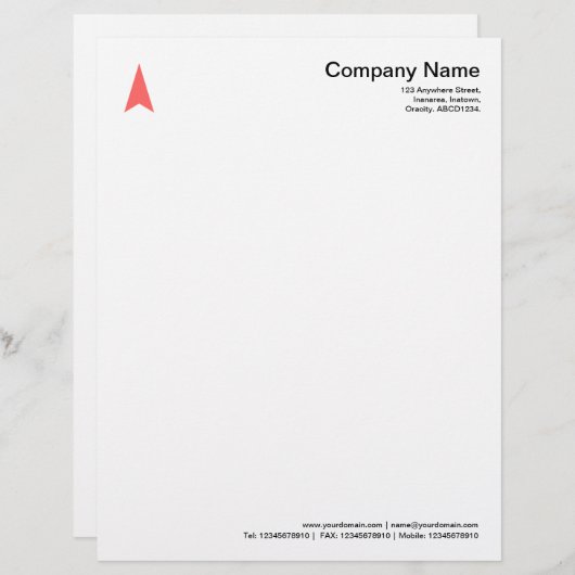 Dunne Pijl - Tropisch roze Briefhoofd (Voorkant / Achterkant)