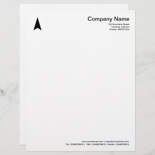 Dunne Pijl - Zwart Custom Briefhoofd (Voorkant / Achterkant)