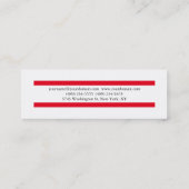 Dunne platte rode lijnen, wit, eenvoudig Visitekaa Mini Visitekaartje (Achterkant)