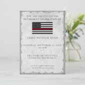 Dunne Red Line Silver Fireman Flag Retirement Part Kaart (Staand voorkant)