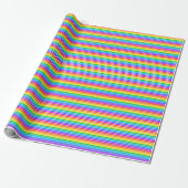 Dunne regenboog- en witstripes omslagpapier cadeaupapier (Uitgerold)