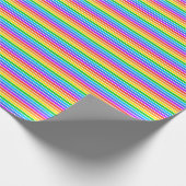 Dunne regenboog- en witstripes omslagpapier cadeaupapier (Hoek)