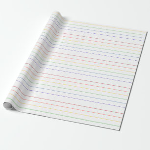 Dunne regenboogstrepen op witte achtergrond cadeaupapier