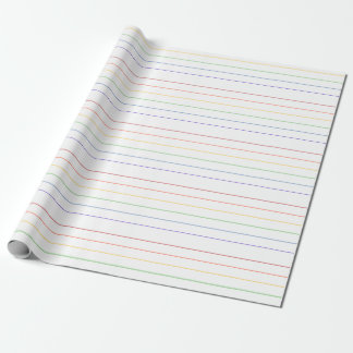 Dunne regenboogstrepen op witte achtergrond cadeaupapier