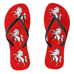 Dunne riemen voor volwassenen met de vlag van Kent Teenslippers