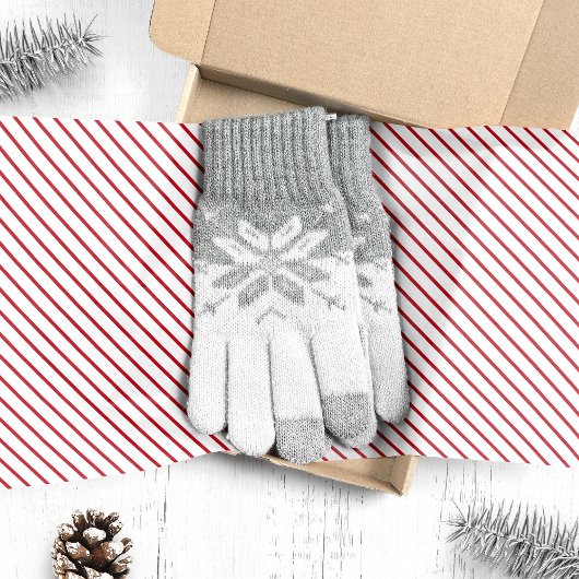 Dunne rode en witte snoeprietstrepen Kerstmis Tissuepapier