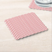 Dunne rode en witte streep kartonnen onderzetters (Gebogen)