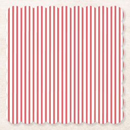 Dunne rode en witte streep kartonnen onderzetters