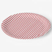 Dunne rode en witte streep papieren bordje (Gekanteld)