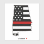 Dunne rode lijn Alabama vlag Sticker (Vel)
