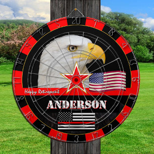 Dunne rode lijn & Amerikaanse vlag, brandweerliede Dartbord