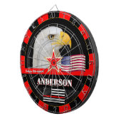 Dunne rode lijn & Amerikaanse vlag, brandweerliede Dartbord (Voorkant Rechts)