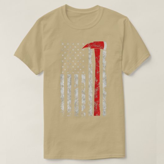Dunne rode lijn Ax Amerikaanse vlag Patriot Firefi T-shirt (Design voorkant)