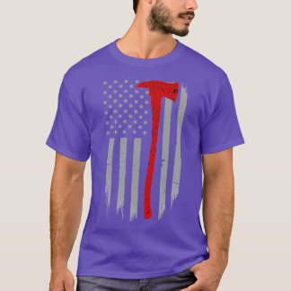 Dunne rode lijn Ax-brandweervlag T-shirt
