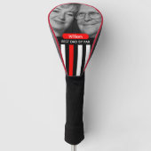 Dunne Rode Lijn, Beste Papa, Foto, Monogram, Vlag Golfheadcover (Voorkant)