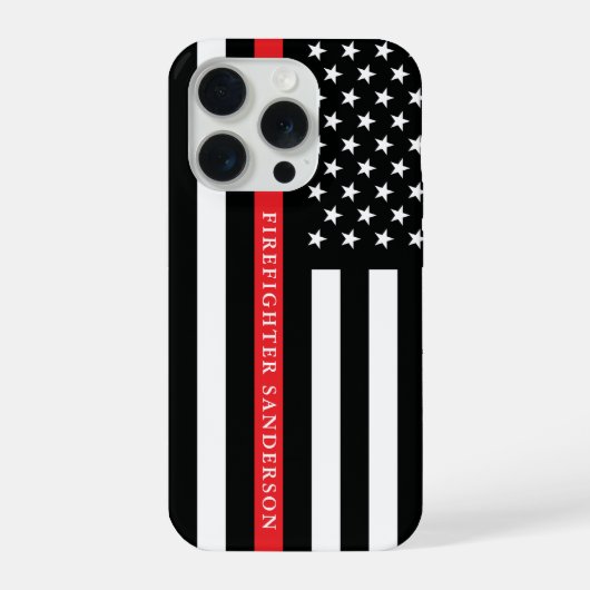 Dunne Rode Lijn Brandweer Brandweerman Brandbestri iPhone Hoesje (Achterkant)