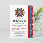 Dunne rode lijn brandweer pensioen kaart (Staand voorkant)