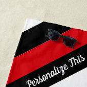 Dunne Rode Lijn Brandweer Vlag Gepersonaliseerd Strandlaken (In situ)