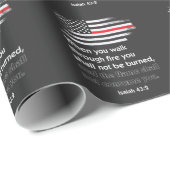 Dunne rode lijn brandweerbijbel Verse Amerika Cadeaupapier (Rol Hoek)