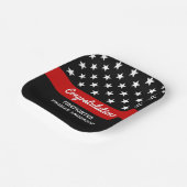 Dunne rode lijn brandweerman Graduation Party Papieren Bordje (Gebogen)