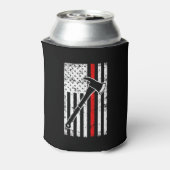 Dunne rode lijn brandweerman mannen koelbox blikjeskoeler (Blikje Achterkant)