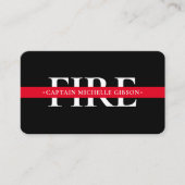 Dunne rode lijn brandweerman moderne brandweer visitekaartje (Voorkant)