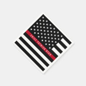 Dunne rode lijn brandweervlag Voeg naam toe Servet (Hoek)