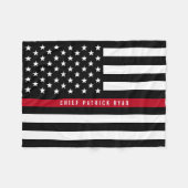 Dunne rode lijn brandweervrouw vlagmonogram klein fleece deken (Voorkant (Horizontaal))