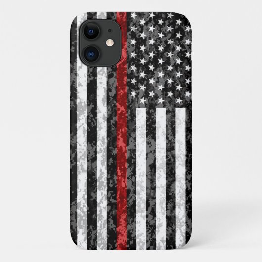 Dunne Rode Lijn Camo Vlag Case-Mate iPhone Case (Achterkant)