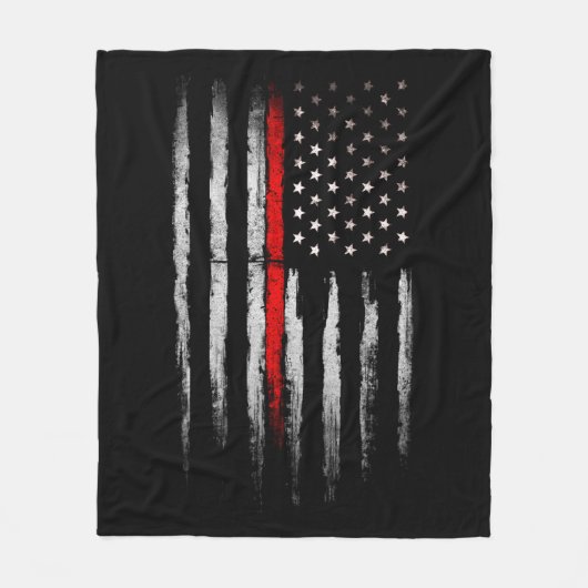 Dunne rode lijn fleece deken (Voorkant)