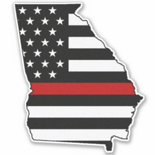Dunne Rode Lijn Georgia Vlag Sticker